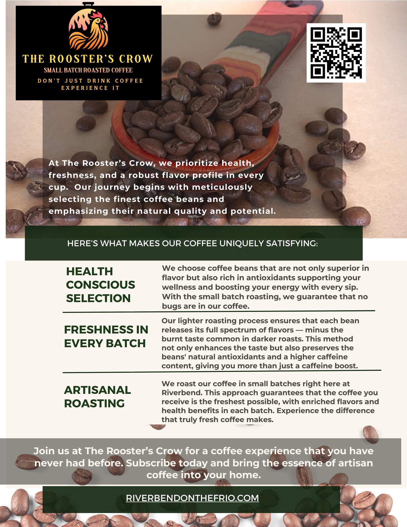 Riverbend on the frio river Rooster Crow Coffee