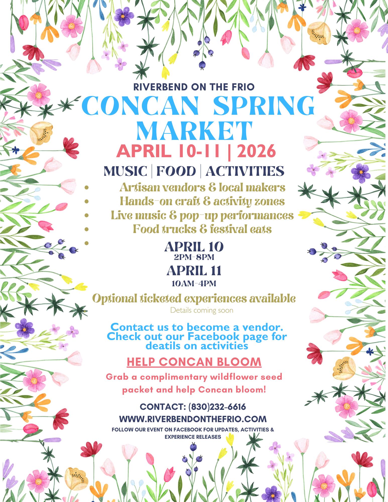 Riverbend on the frio river concan spring market