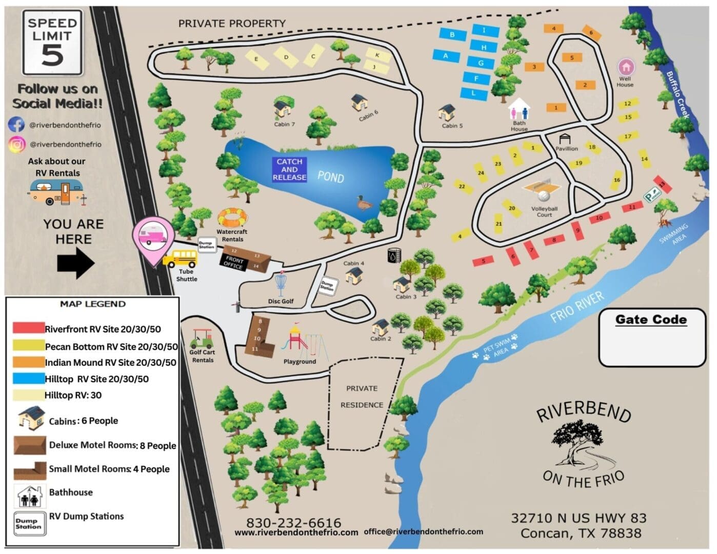 Riverbend on the Frio River Map